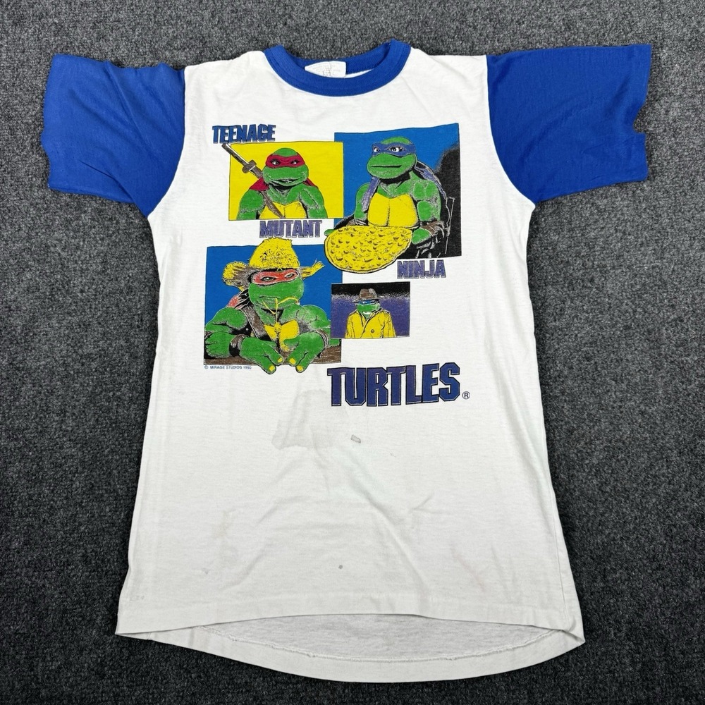 Vintage 1990 Teenage Mutant Ninja Turtles Shirt Kids 14-16‎ TMNT 90s USA